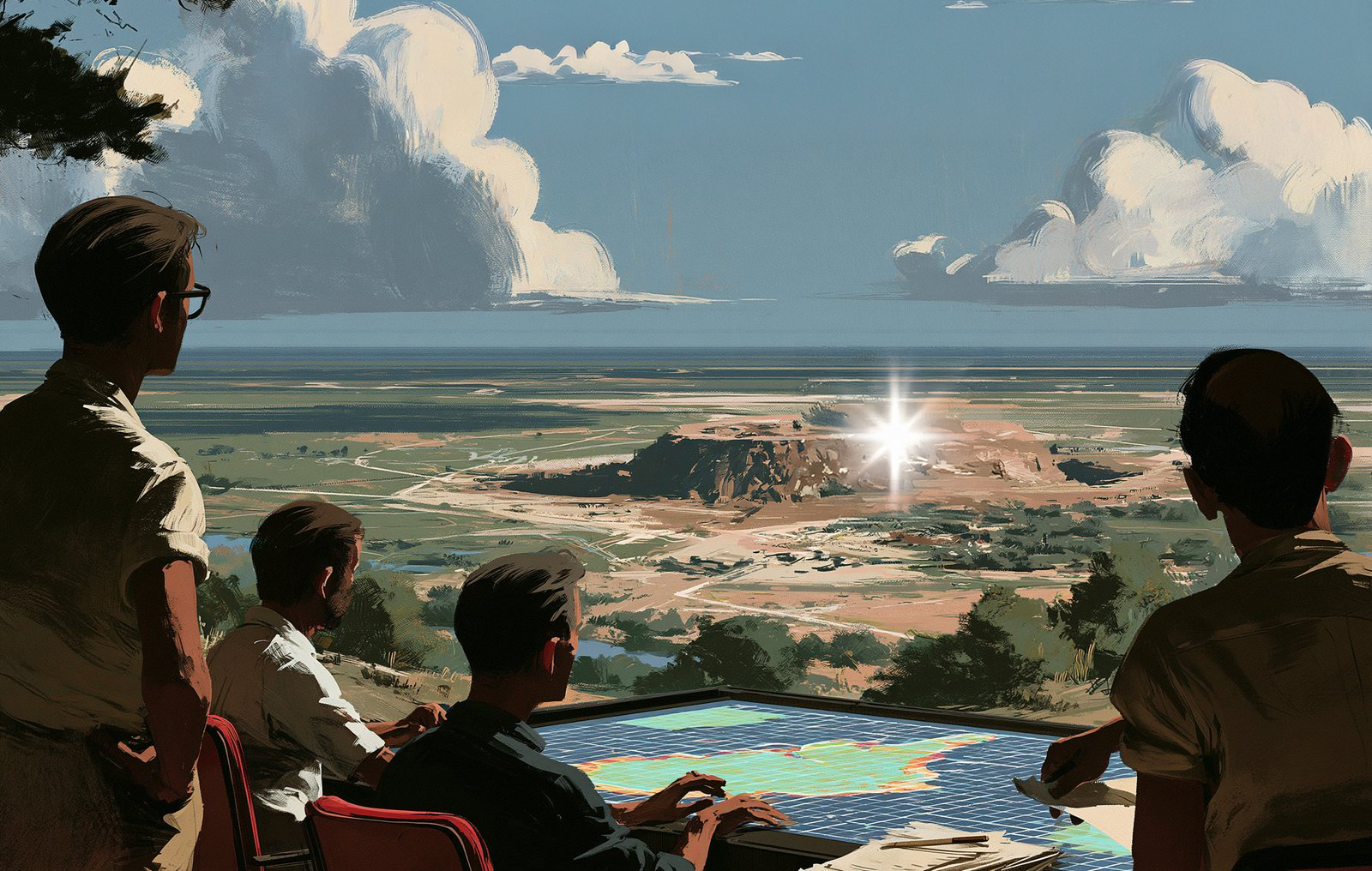 A craft above a distant interaction zone